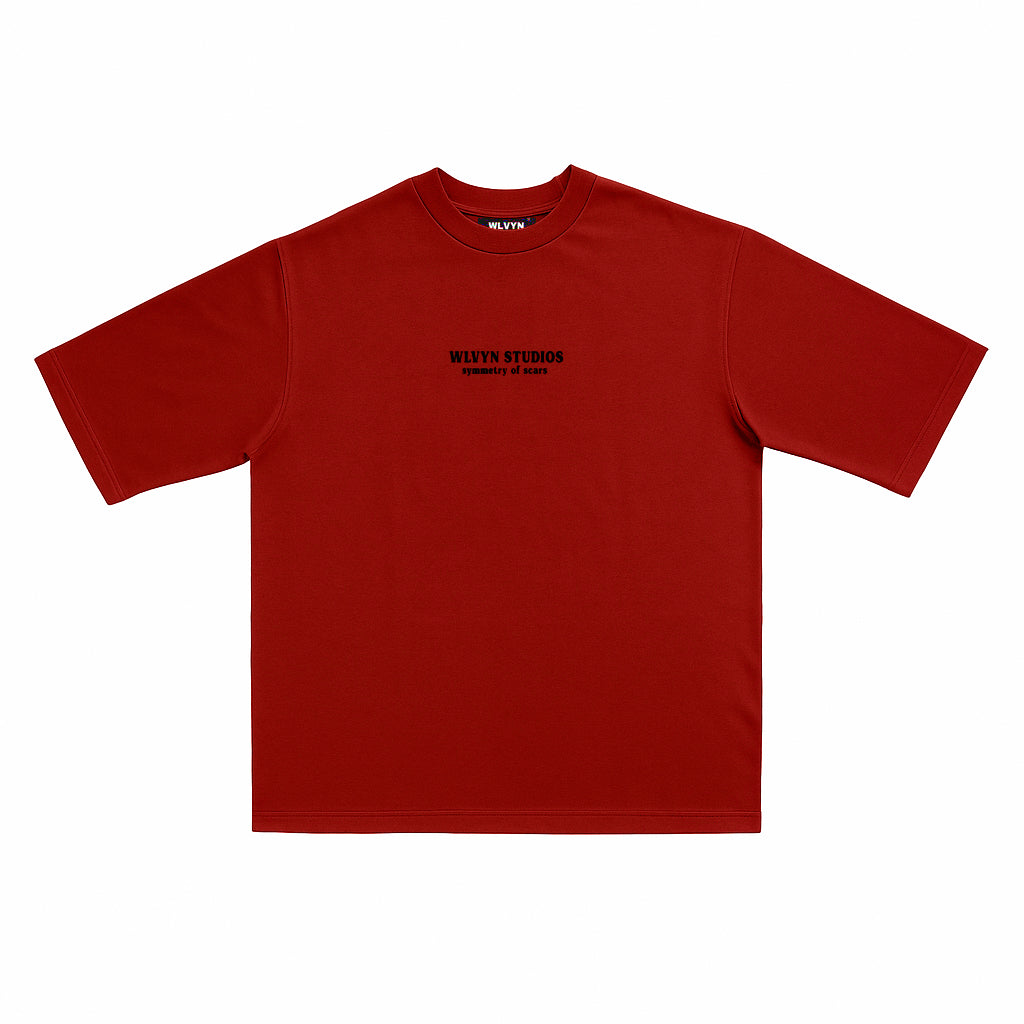 RED SYMMETRY OF SCARS OVERSIZED TEE