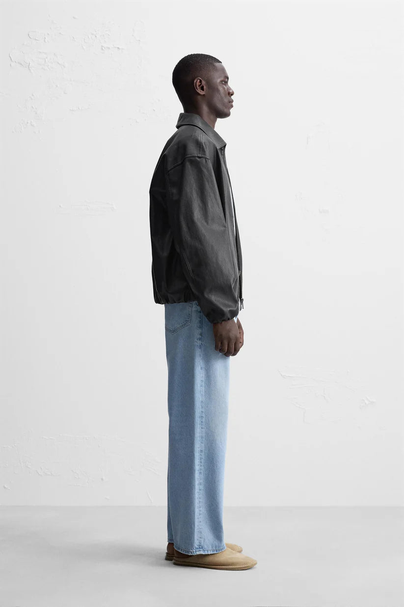 BAGGY FIT LEATHER JACKET
