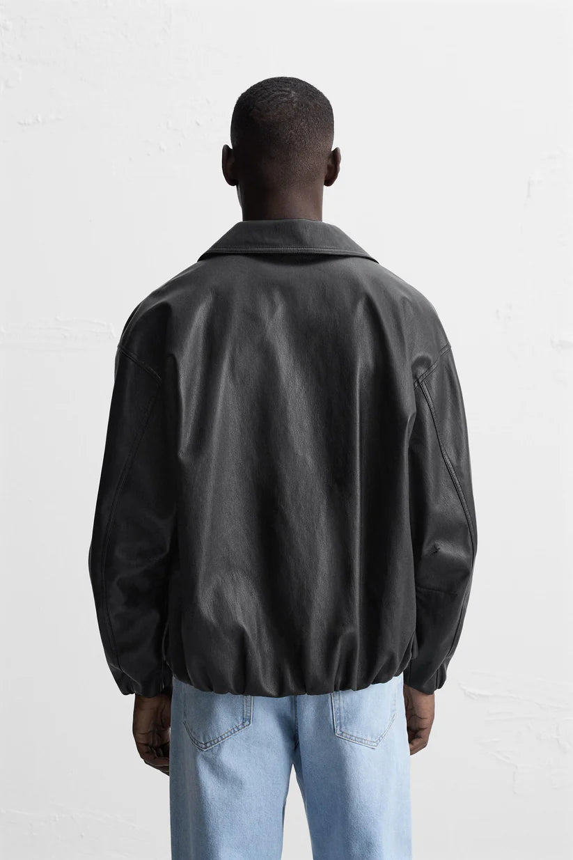 BAGGY FIT LEATHER JACKET