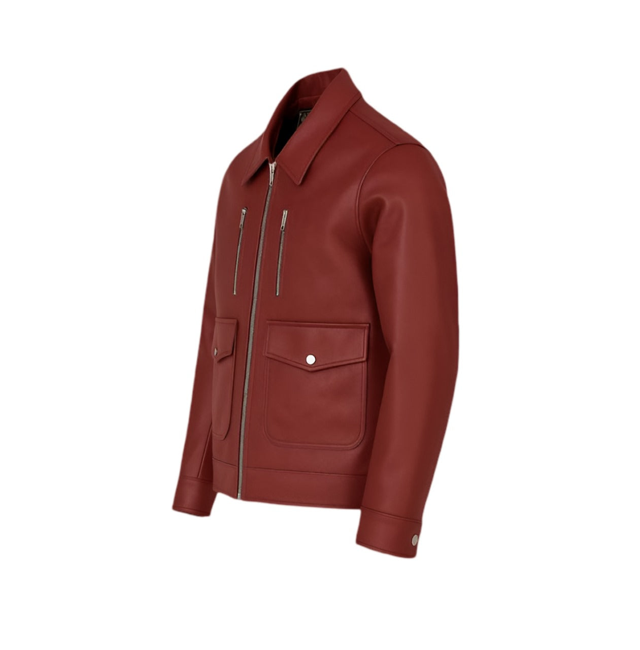 FREDRICK-12 CHERRY LEATHER JACKET