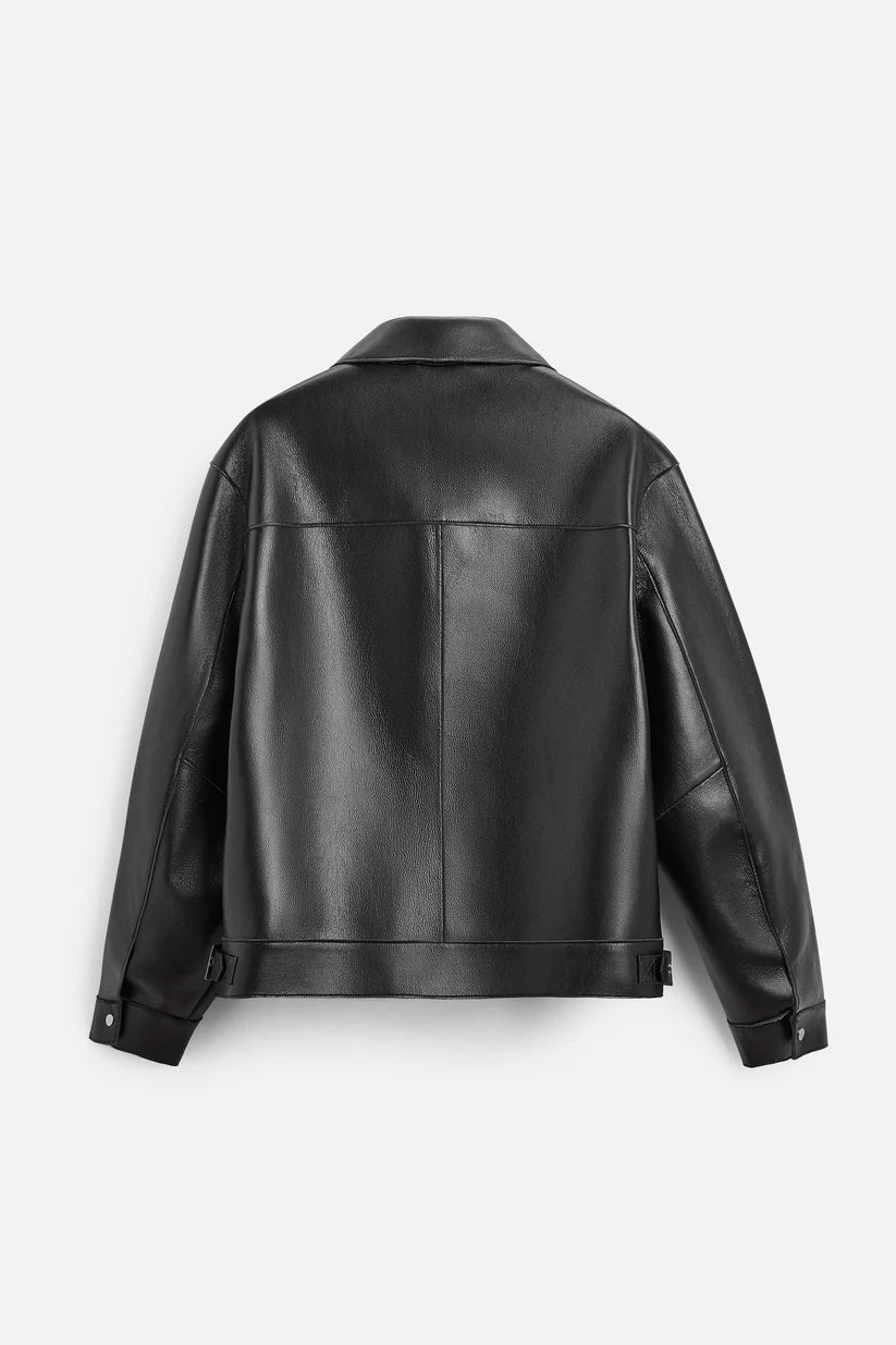 LEATHER BOMBER JACKET