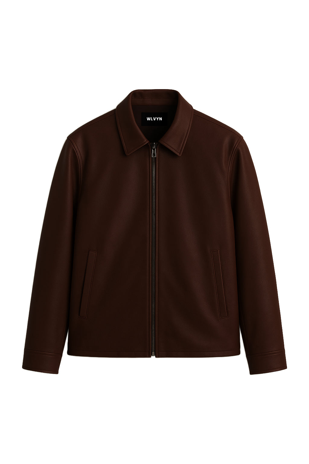 DARK BROWN COLLARED JACKET